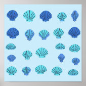 Blauwe Zeeschelp Poster (Voorkant)