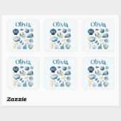 Blauwe Zeeschelp Sticker | Aangepaste Naam (Vel)
