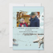 blauwe zeeschelp strand 50ste huwelijksjubileum kaart (Achterkant)