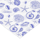 Blauwe zeeschelpen korte tafelloper (Hoek)