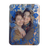 Blauwe zeeschelpen Lijst aangepaste foto Magneet (Verticaal)
