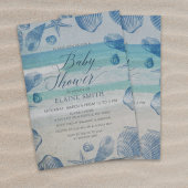 Blauwe Zeeschelpen Oceaan Zee Strand Baby Shower Kaart