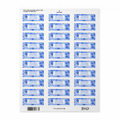 Blauwe Zeeschelpen Strand AANGEPASTE Retouradres M Etiket (Full Sheet)