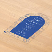 Blauwe Zeeschelpen Strand Zomer Boog Baby Shower Acryl Uitnodigingen (Laagn)