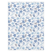 Blauwe zeeschelpen tafelkleed (Voorkant)