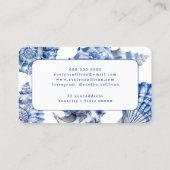 Blauwe zeeschelpen visitekaartje (Achterkant)