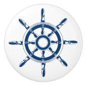 Blauwe zeeschuif keramische knop (Voorkant)