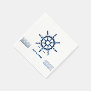 Blauwe zeesleeproer met aanpasbare tekst servet