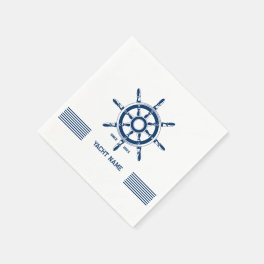 Blauwe zeesleeproer met aanpasbare tekst servet (Hoek)