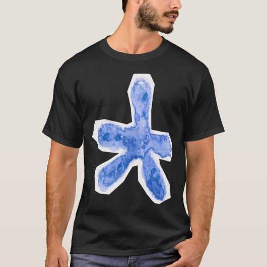 Blauwe Zeester aquarel handgetekend T-shirt (Voorkant)