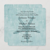 Blauwe zeester bruiloft kaart (Voorkant / Achterkant)