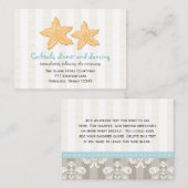 Blauwe zeester bruiloft receptie behuizing Kaarten (Voorkant / Achterkant)