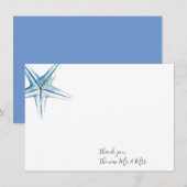 Blauwe zeester Dank u briefpapier notitie Kaart Notitiekaartje (Voorkant / Achterkant)