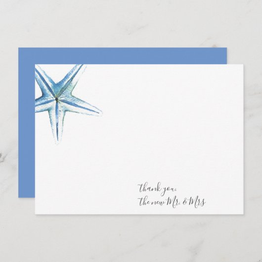 Blauwe zeester Dank u briefpapier notitie Kaart Notitiekaartje (Voorkant / Achterkant)