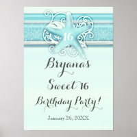 Blauwe Zeester Elegante Strand Bruiloft Feest Bann