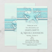 Blauwe Zeester Elegante Strand Thema Uitnodigingen (Voorkant / Achterkant)