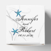 Blauwe zeester met zilveren koraal bruiloft gunst bedankdoosjes (Bovenkant)