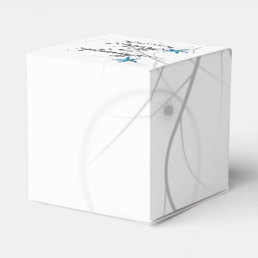 Blauwe zeester met zilveren koraal bruiloft gunst  bedankdoosjes (Achterkant)