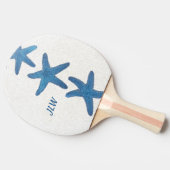 Blauwe Zeester Nautische Gepersonaliseerde Wit Tafeltennisbatje (Zijkant)