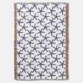 Blauwe zeester op witte achtergrond deken (Voorkant Verticaal)