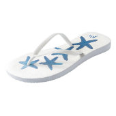 Blauwe Zeester Personaliseer met Initialen Teenslippers (Schuin)