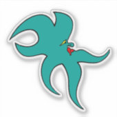 Blauwe zeester sticker (Voorkant)