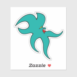 Blauwe zeester sticker