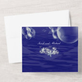 Blauwe zeester strand trouwzomervakantie all in one uitnodiging (Achterkant)