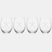 Blauwe Zeester Wijnglas Zonder Voet (Achterkant)