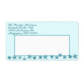 Blauwe Zeesterren Aangepaste Verzendlabels Etiket (Voorkant)