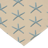 Blauwe zeesterren patroon op zand achtergrond korte tafelloper (Hoek)