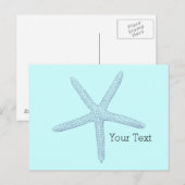 Blauwe zeesterren strand briefkaart (Voorkant / Achterkant)