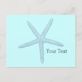 Blauwe zeesterren strand briefkaart (Voorkant)