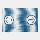 Blauwe Zeevaart Anker Keukenhanddoek (Horizontaal)