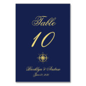 Blauwe Zeevaart Bruiloft Tafelkaartjes Kaart (Achterkant)