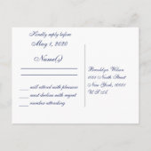 Blauwe Zeevaart Trouw RSVP-ansichtkaarten Uitnodiging Briefkaart (Achterkant)