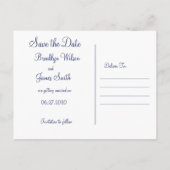 Blauwe Zeevaart Trouw Save The Date Postkaarten Aankondigingskaart (Achterkant)