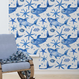 Blauwe Zeevis Stervis Behang