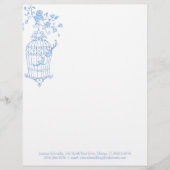 Blauwe zeevogel briefhoofd ontwerp (Voorkant)