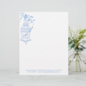 Blauwe zeevogel briefhoofd ontwerp (Staand voorkant)