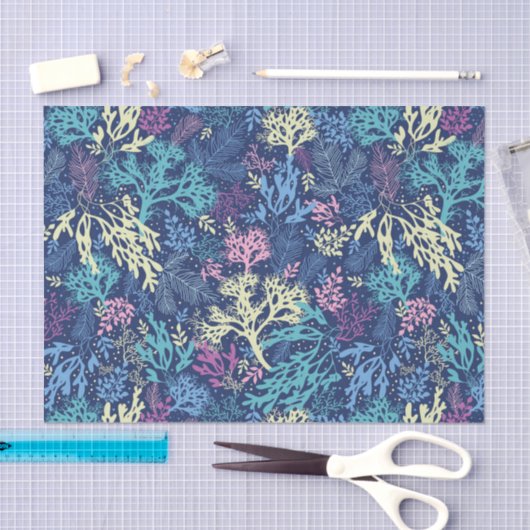 Blauwe zeewier tissuepapier (Craft)