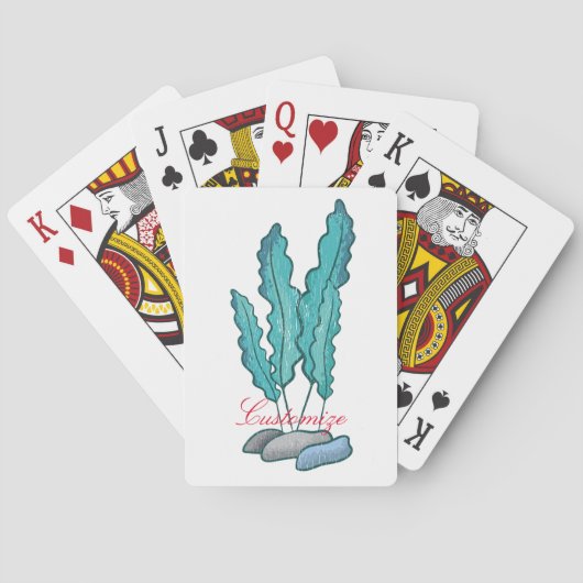 Blauwe zeewieralgen Thunder_Cove Pokerkaarten (Achterkant)