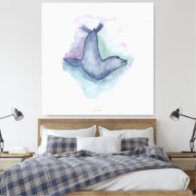 Blauwe zegel waterverf schilderij