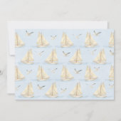 Blauwe Zeil Boot Foto Zeilen In Een 1e Verjaardag Kaart (Achterkant)