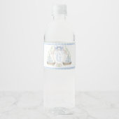Blauwe zeilboot baby shower waterfles labels etiket (Voorkant)