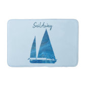  blauwe zeilboot badmat (Voorkant)
