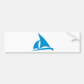 Blauwe zeilboot bumpersticker (Voorkant)
