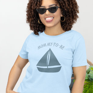 Blauwe zeilboot Custom Tekst Graphic T-shirt