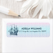 Blauwe zeilboot etiket (Insitu)