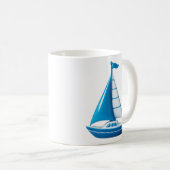 Blauwe Zeilboot Koffiemok (Voorkant rechts)